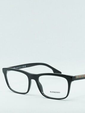Burberry BE2334 3001 Eyeglasses Black 55mm Rectangle Frame